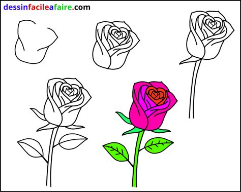 comment dessiner une rose facilement.